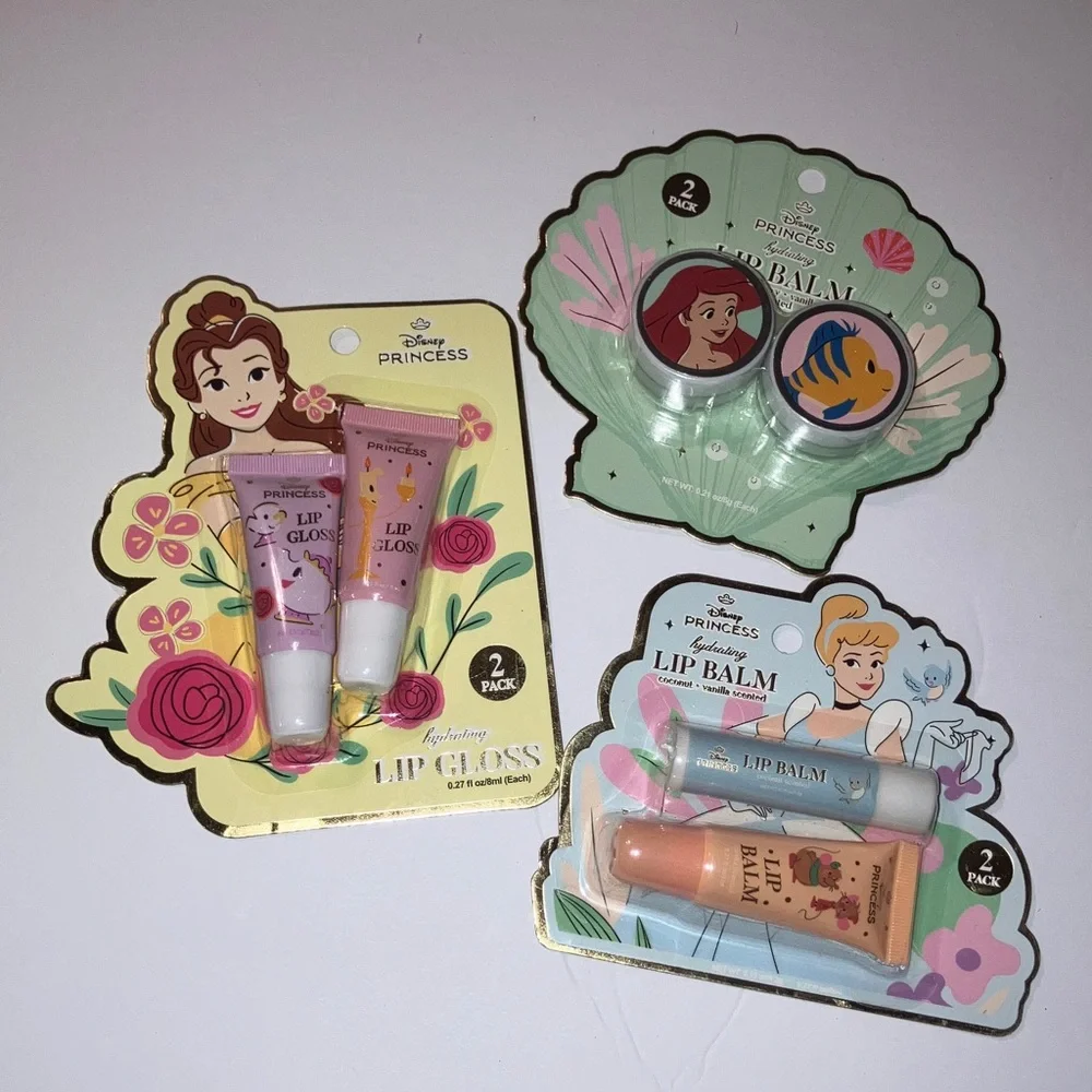 Disney Princess Lip Gloss and Balm Collection - Belle, Cinderella,‎ Ariel